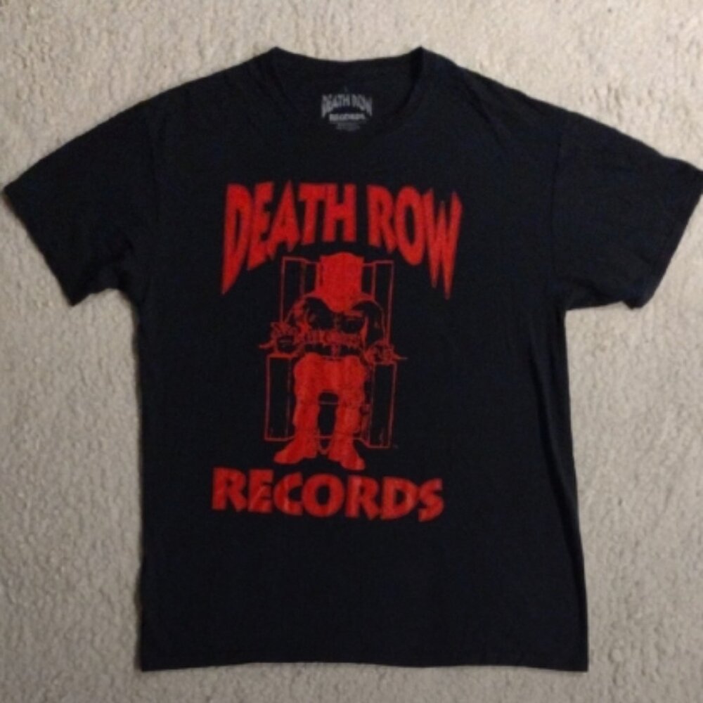Death Row Records Size Large Black Red Vintage Hip Hop Rap Snoop Dogg T-Shirt